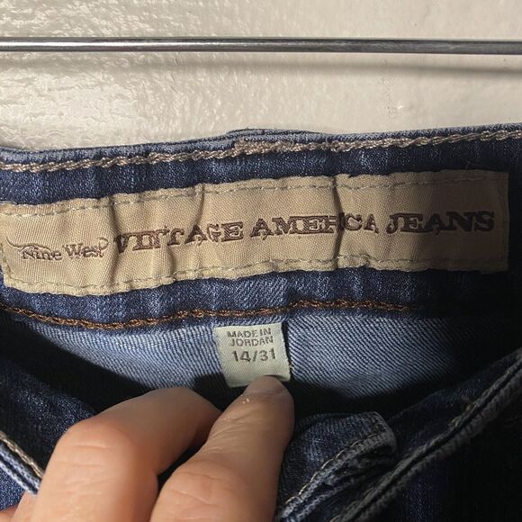 Nine West Vintage America Boho Denim Classic Rise Cropped Ankle Jeans Size 14 31 - Picture 4 of 10